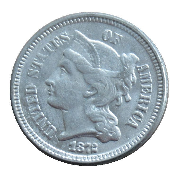 US 1872 Three Cent Nickel 3 Cents Copy Coins