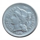 US 1872 Three Cent Nickel 3 Cents Copy Coins