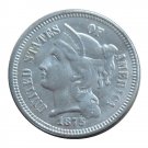 US 1875 Three Cent Nickel 3 Cents Copy Coins US 1875 Three Cent Nickel 3 Cents Copy Coins