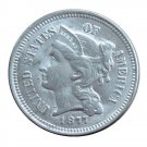US 1877 Three Cent Nickel 3 Cents Copy Coins