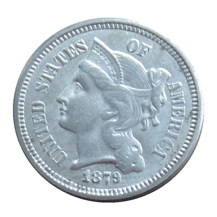 US 1879 Three Cent Nickel 3 Cents Copy Coins