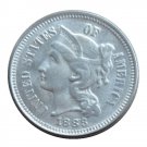 US 1883 Three Cent Nickel 3 Cents Copy Coins