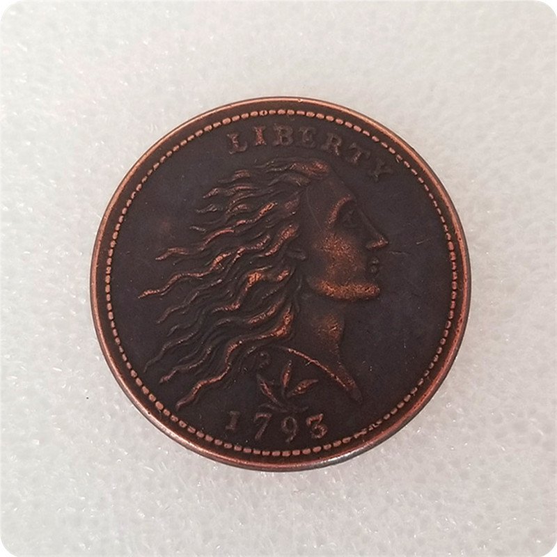 US 1793 Flowing Hair Wreath Leaf One Cent Copy Coins