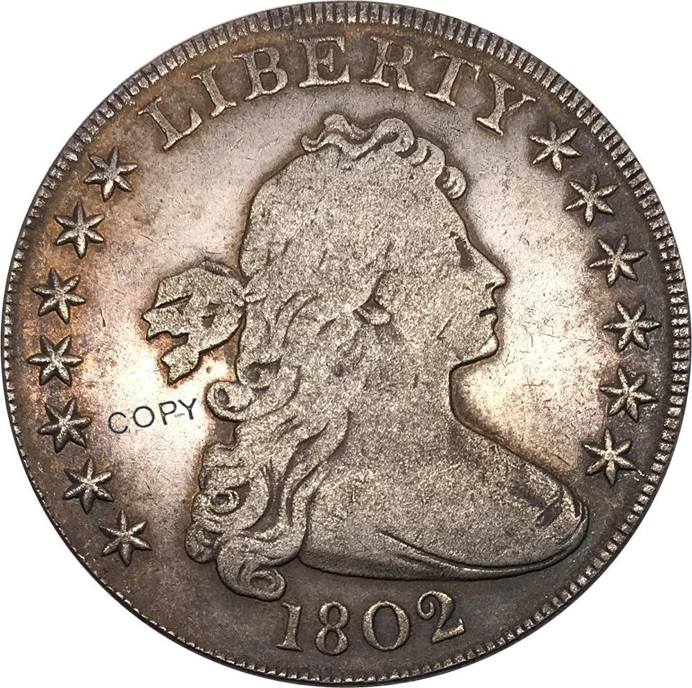 United States Of America Coin 1802 Liberty Draped Bust One Dollar Heraldic Eagle Copy Coins