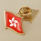 1Pcs Hong Kong Flag Waving Brooches Lapel Pins