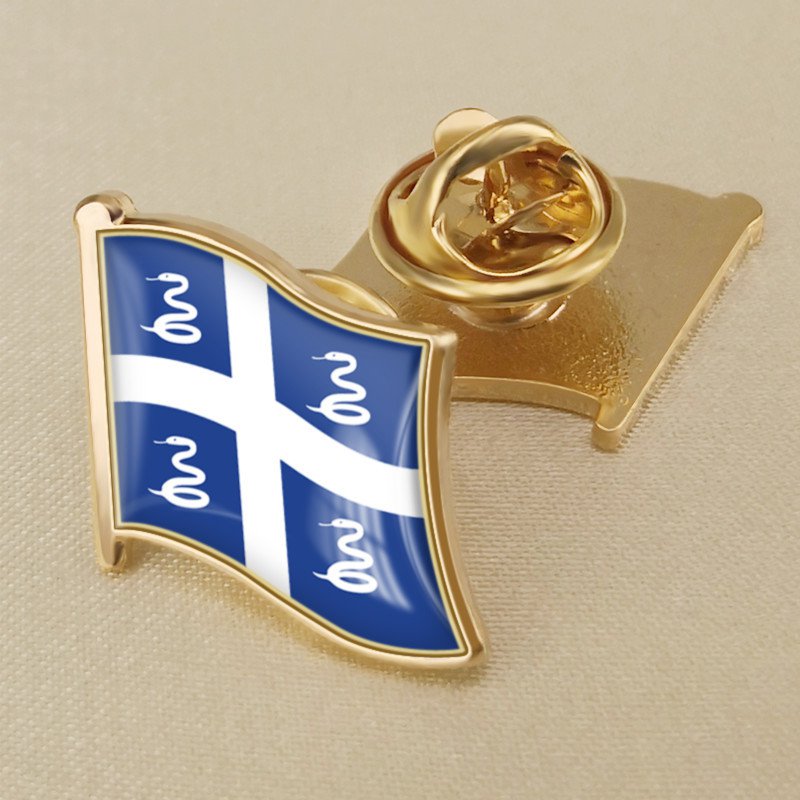 1Pcs Martinique Flag Waving Brooches Lapel Pins