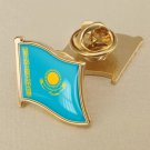 1Pcs Kazakhstan Flag Waving Brooches Lapel Pins