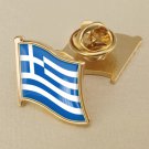 1Pcs Greece Flag Waving Brooches Lapel Pins
