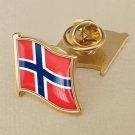 1Pcs Norway Flag Waving Brooches Lapel Pins