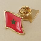1Pcs Morocco Flag Waving Brooches Lapel Pins