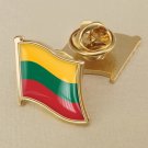 1Pcs Lithuania Flag Waving Brooches Lapel Pins