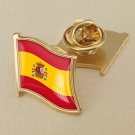 1Pcs Spain Flag Waving Brooches Lapel Pins
