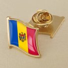 1Pcs Moldova Flag Waving Brooches Lapel Pins