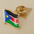 1Pcs South Sudan Flag Waving Brooches Lapel Pins