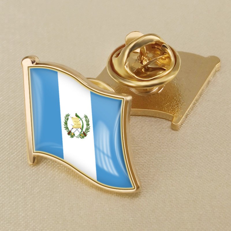 1Pcs Guatemala Flag Waving Brooches Lapel Pins