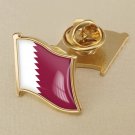 1Pcs Qatar Flag Waving Brooches Lapel Pins