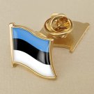 1Pcs Estonia Flag Waving Brooches Lapel Pins
