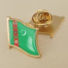 1Pcs Turkmenistan Flag Waving Brooches Lapel Pins