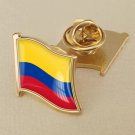 1Pcs Colombia Flag Waving Brooches Lapel Pins