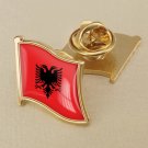 1Pcs Albania Flag Waving Brooches Lapel Pins