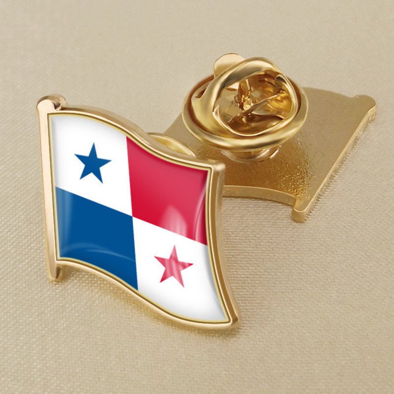 1Pcs Panama Flag Waving Brooches Lapel Pins