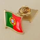 1Pcs Portugal Flag Waving Brooches Lapel Pins