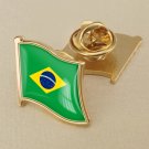 1Pcs Brazil Flag Waving Brooches Lapel Pins