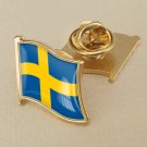 1Pcs Sweden Flag Waving Brooches Lapel Pins