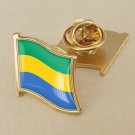 1Pcs Gabon Flag Waving Brooches Lapel Pins