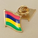 1Pcs Mauritius Flag Waving Brooches Lapel Pins