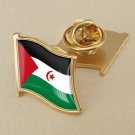 1Pcs Western Sahara Flag Waving Brooches Lapel Pins