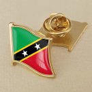 1Pcs Saint Kitts and Nevis Flag Waving Brooches Lapel Pins
