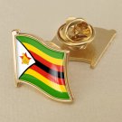 1Pcs Zimbabwe Flag Waving Brooches Lapel Pins