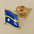 1Pcs Nauru Flag Waving Brooches Lapel Pins