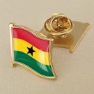 1Pcs Ghana Flag Waving Brooches Lapel Pins