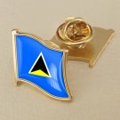 1Pcs Saint Lucia Flag Waving Brooches Lapel Pins
