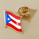 1Pcs Puerto Rico Flag Waving Brooches Lapel Pins