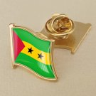 1Pcs Sao Tome and Principe Flag Waving Brooches Lapel Pins