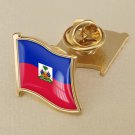 1Pcs Haiti Flag Waving Brooches Lapel Pins