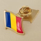 1Pcs Romania Flag Waving Brooches Lapel Pins