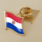 1Pcs Paraguay Flag Waving Brooches Lapel Pins