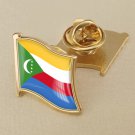 1Pcs Comoros Flag Waving Brooches Lapel Pins
