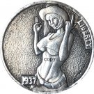1937-D Cool Girl Buffalo Nickel Copy Coin-No Stamp