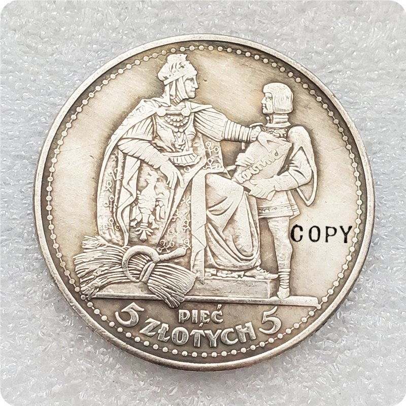 1925 Poland 5 Z&Aring;�otych Copy Coin