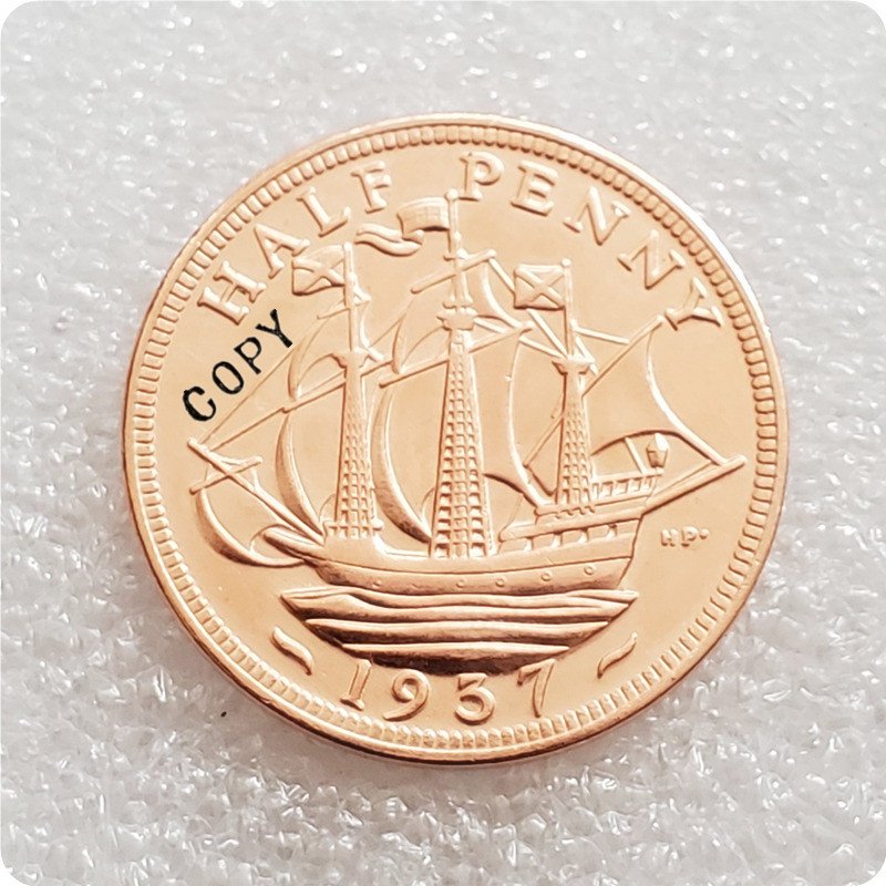 1937 United Kingdom &Acirc;&frac12; Half Penny - Edward VIII Copy Coin