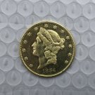 US Coin 1884 Liberty Head $20 Twenty Dollars Gold Copy Coin