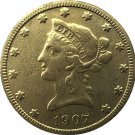 US Coin 1907 Liberty Head $10 Ten Dollars Gold Copy Coin US Coin 1907 Liberty Head $10 Ten Dollars Gold Copy Coin
