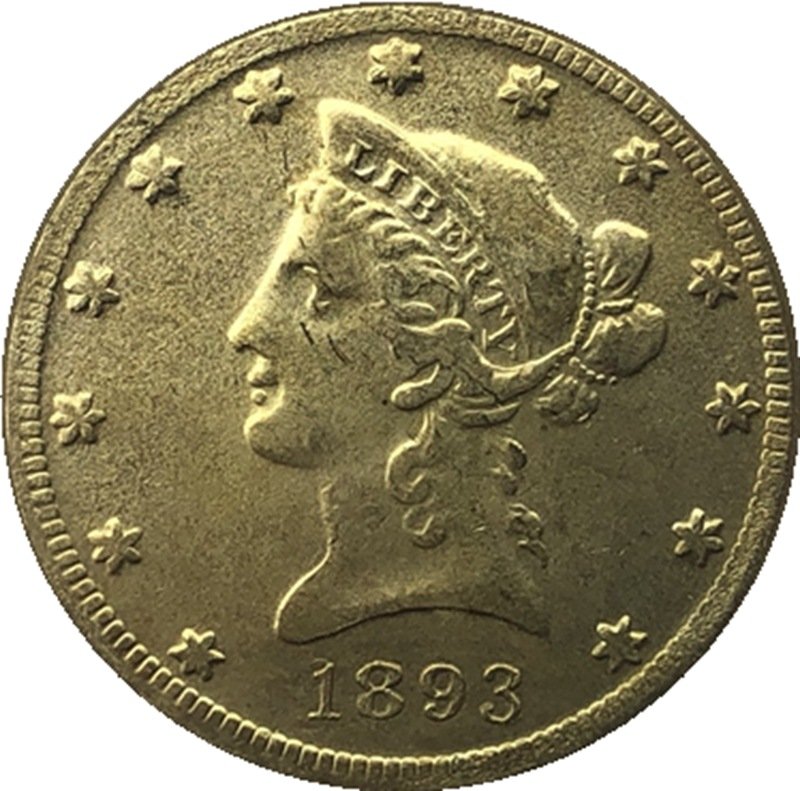 US Coin 1893 Liberty Head $10 Ten Dollars Gold Copy Coin