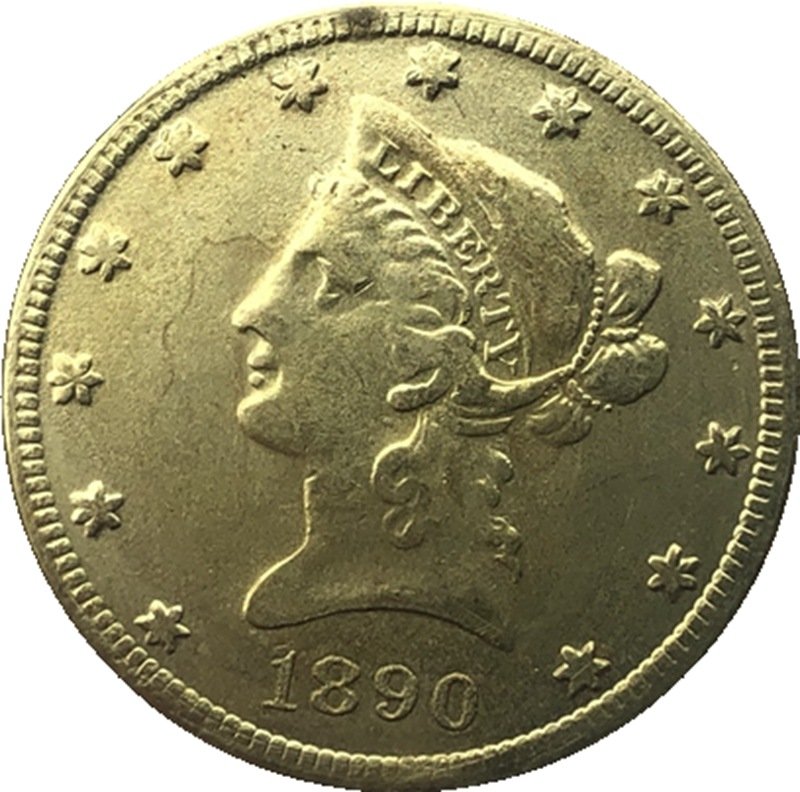 US Coin 1890 Liberty Head $10 Ten Dollars Gold Copy Coin