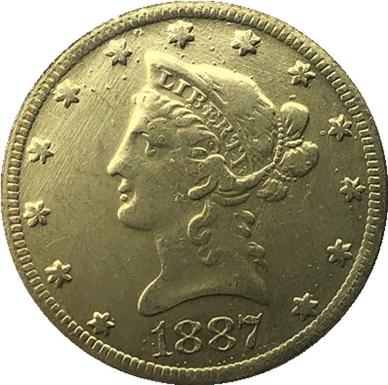 US Coin 1887 Liberty Head $10 Ten Dollars Gold Copy Coin